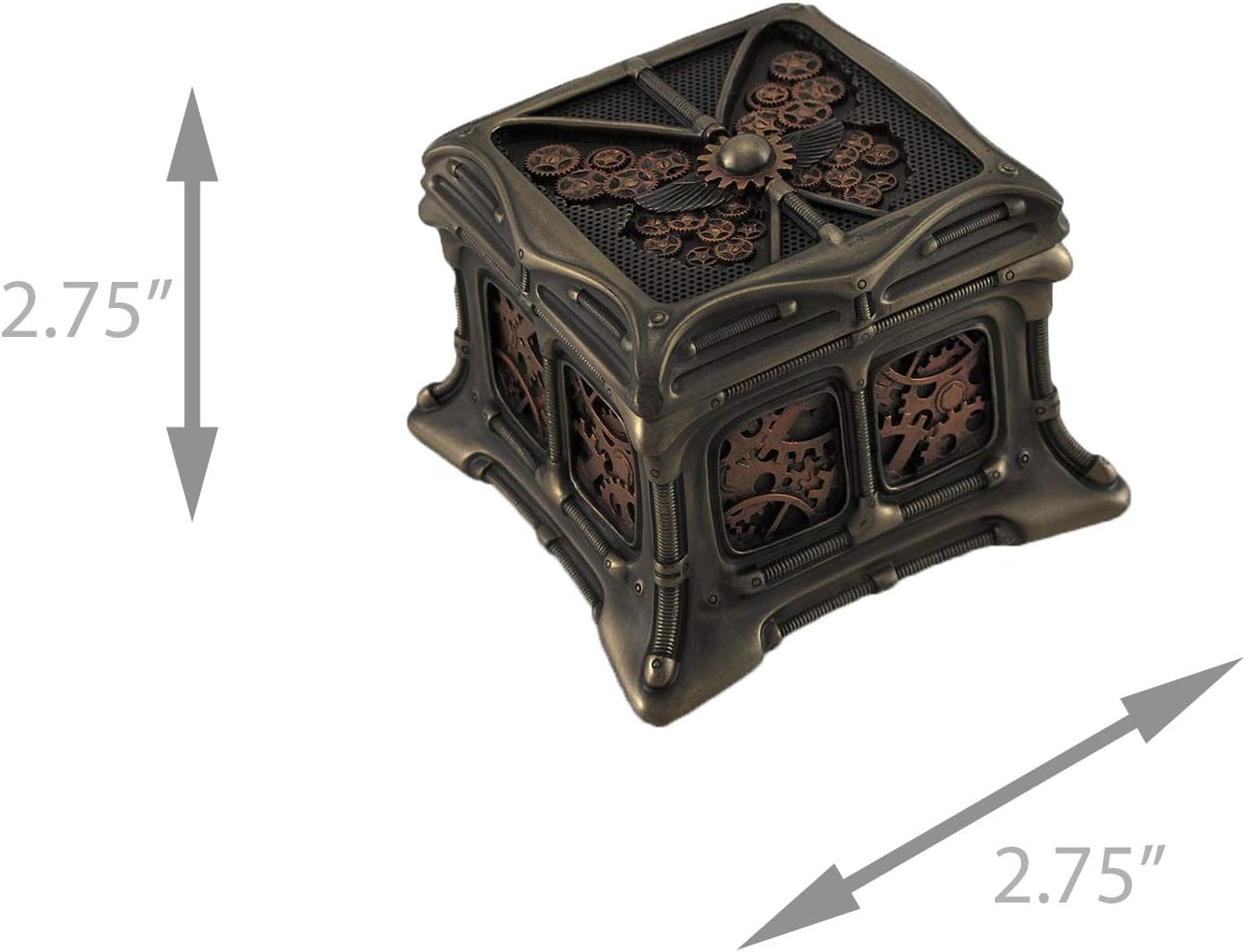 Steampunk Butterfly Bronze Finish Trinket Box Stash Box