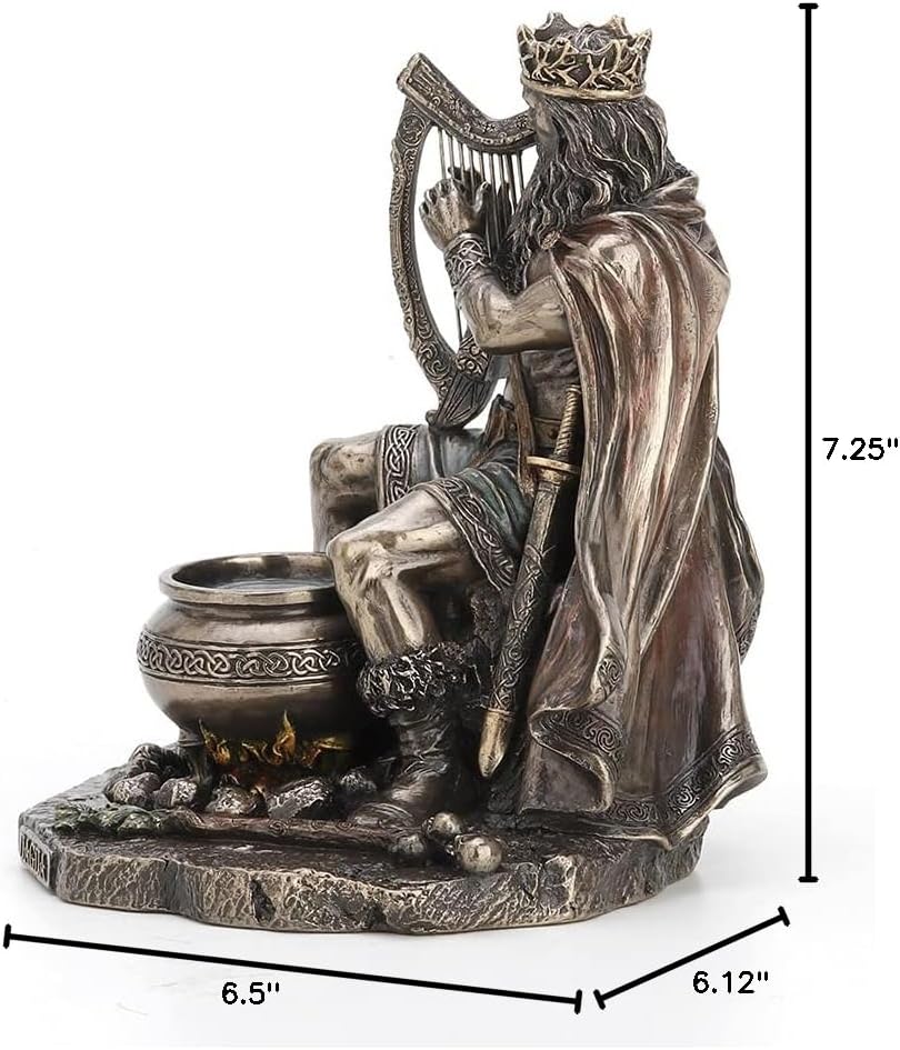 7 1/4" Tall Celtic God Dagda Druid King of Tuatha De Danann Cold Cast Bronzed Resin Sculpture