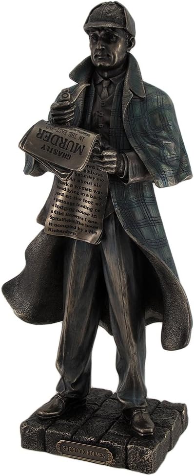 Zeckos Veronese Design Detective Sherlock Holmes Metallic Bronze Statue
