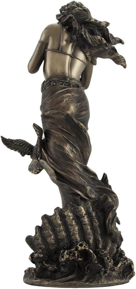 Veronese Design Bronzed Aphrodite with Doves on Scallop Shell Statue