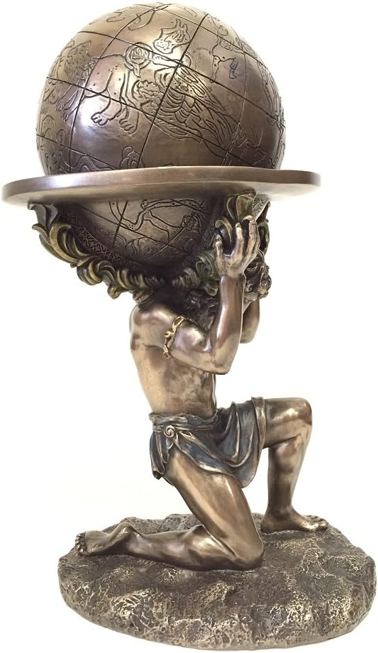 wu Bronze Greek Titan Atlas Carrying The World Statue