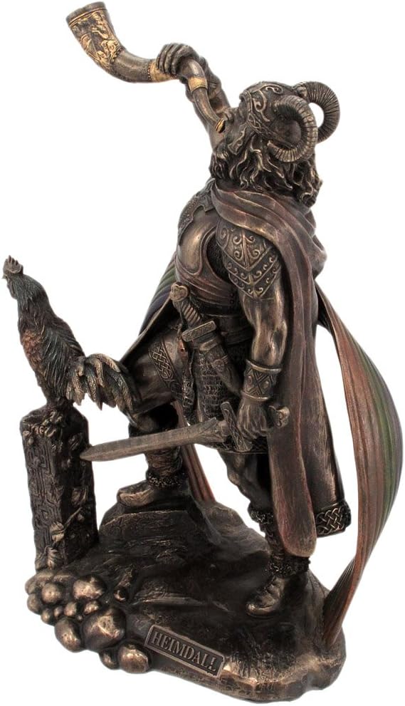US 9.25 Inch Norse God - Heimdall Cold Cast Bronze Sculpture Figurine