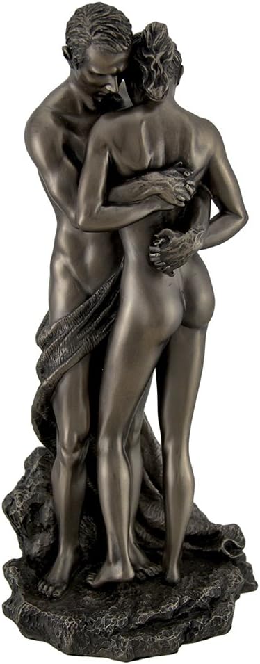 Veronese Design The Lovers Bronze Finished Loving Touching Couple Nude Statue