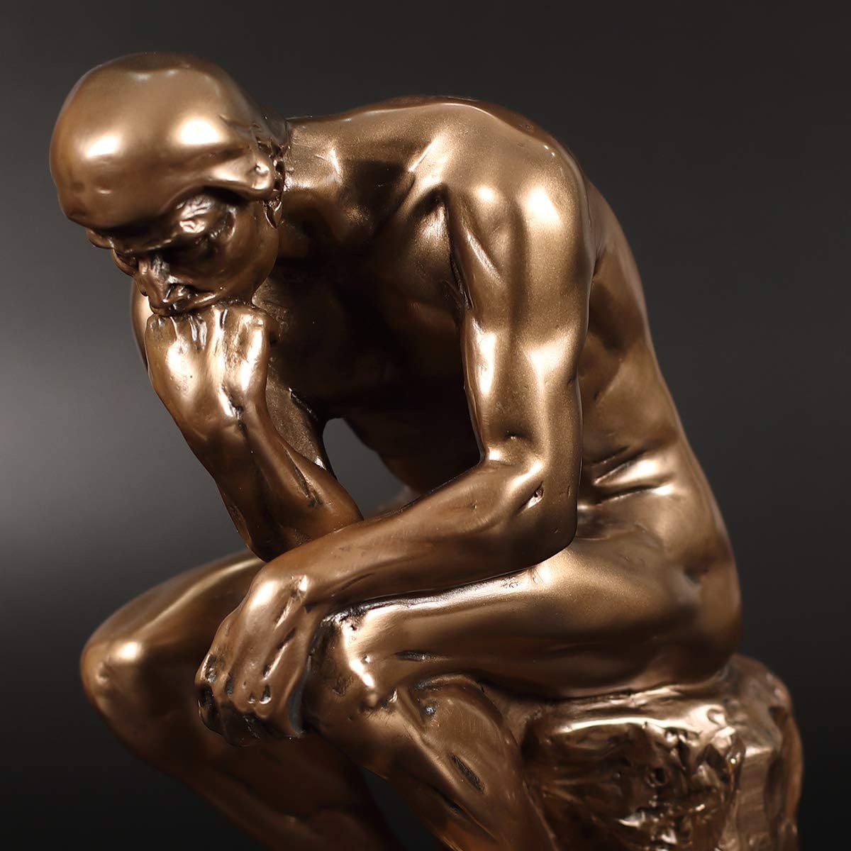 The Thinker Statue in Premium Cold Cast Bronze- 12-Inch Museum Grade Collectible Figurine-(Large-Decoration)