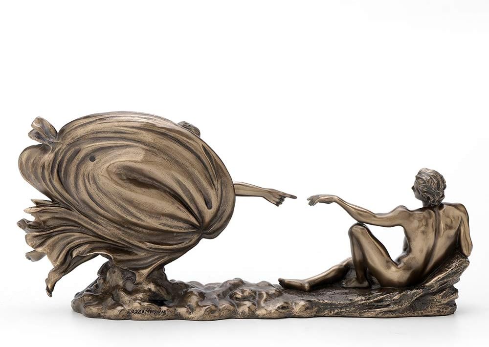 Veronese Design 4.5 Inch Genesis The Creation of Adam Sistine Chapel Michelangelo Great Art Religious Antique Bronze Statue