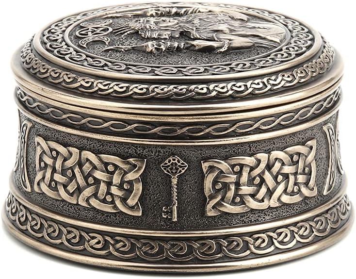 Veronese Design 2 1/8" Tall Hecate Goddess of Chthonic Round Trinket Box Cold Cast Bronzed Resin Handmade Collectibles Wiccan Figurine Decorative Storage