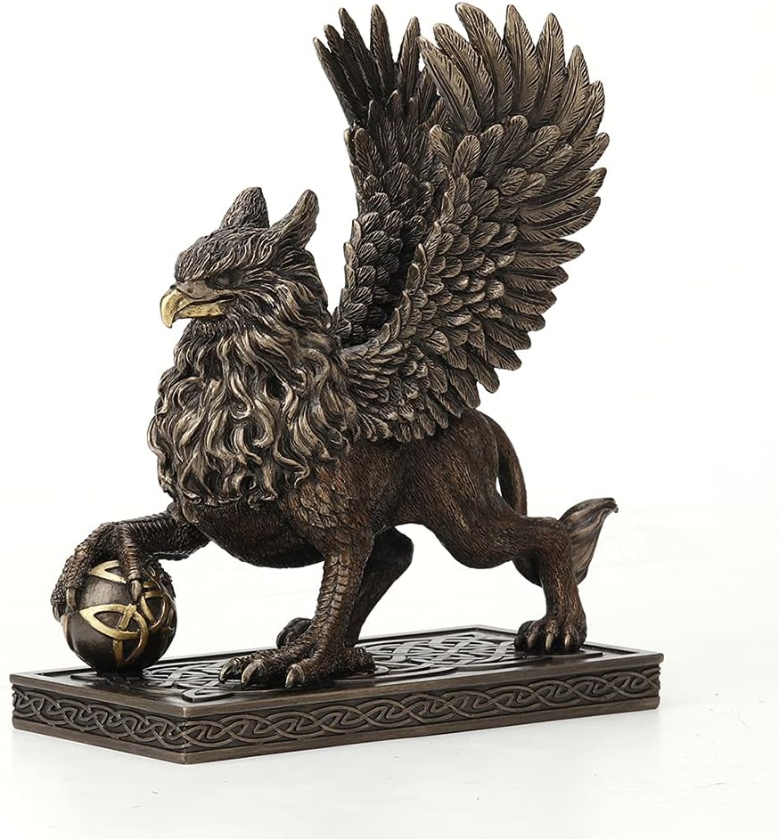 Veronese Design 7 1/2" Tall Celtic Griffin Claw On Sphere Resin Sculpture Hand Painted Bronze Figurine
