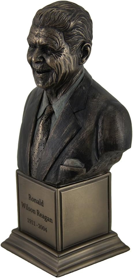 Veronese Design Ronald Wilson Reagan Bronze Finish Statue On Inscribed Plinth