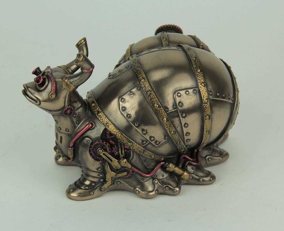 Veronese Design Highly Detailed Steampunk Land Snail Trinket Box