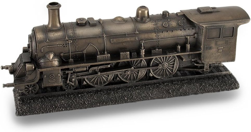 Veronese Design Bronze Finish Steam Locomotive Engine Statue Incredibly Detailed Train