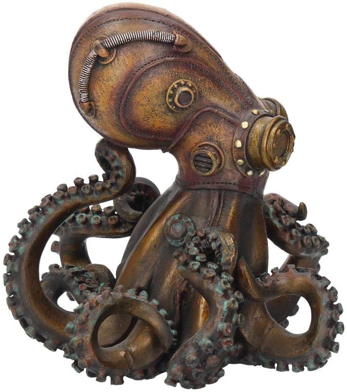 Bronze Finish Steampunk Style Octopus Rebreather Wall Hanging