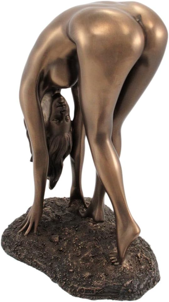 Veronese Bronzed Finish Nude Woman Bent Over Pose Statue Erotic Art