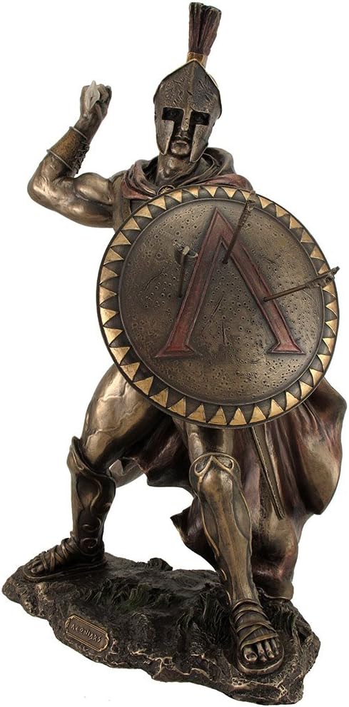 Unicorn Studios WU76534B4 King Leonidas Greek Warrior of Sparta - Bronze