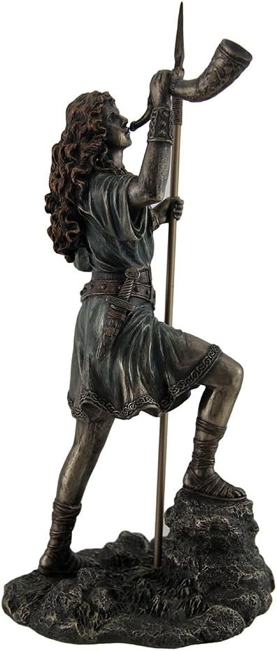 Veronese Design Boudica Warrior Queen of Iceni Holding Spear Blowing Celtic Horn Statue