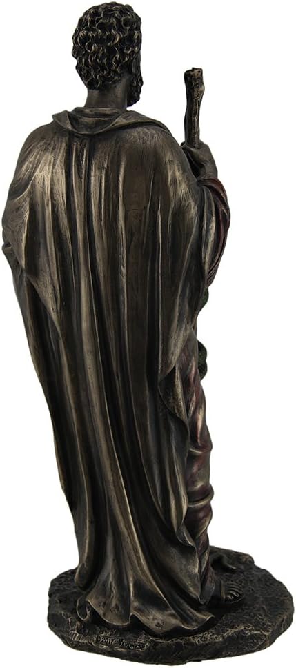 Veronese Design Hippocrates Greek Father of Medicine Holding Book & Staff Bronze Finish Statue