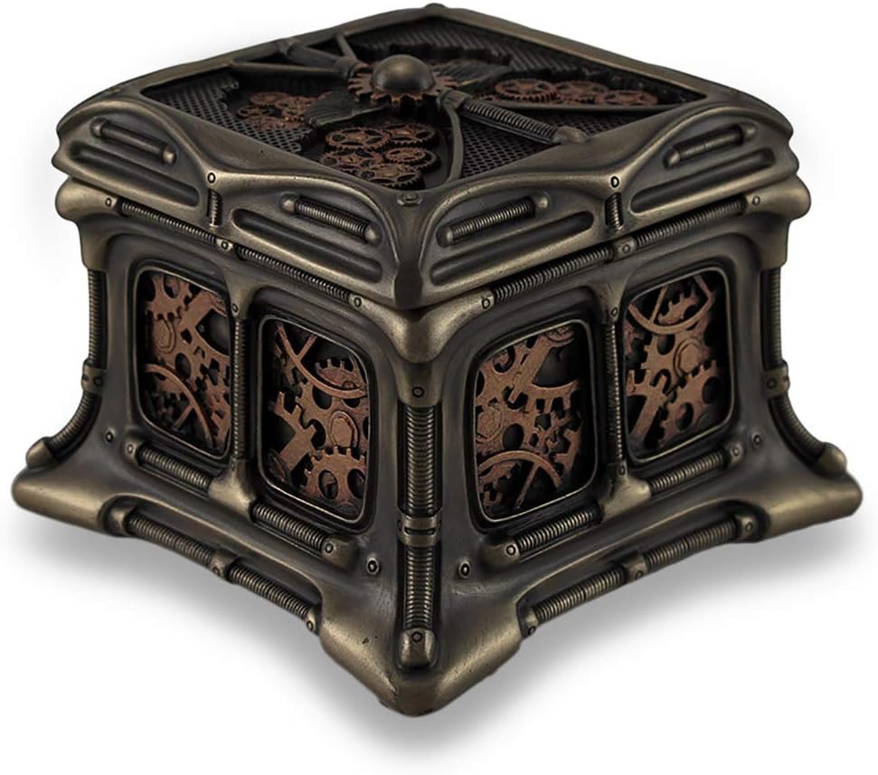 Steampunk Butterfly Bronze Finish Trinket Box Stash Box