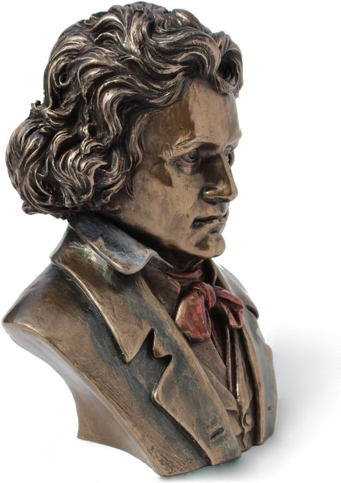 Veronese Design Ludwig Van Beethoven Bust Cold Cast Resin Antique Bronze Finish Statue Realistic Figurine