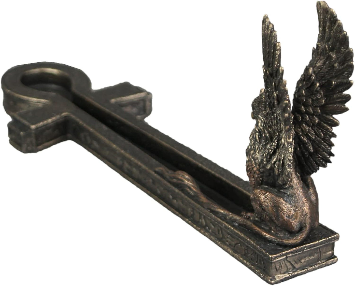 Veronese Design Protector of Life Egyptian Ankh and Griffin Bronze Finished Stick Incense Holder