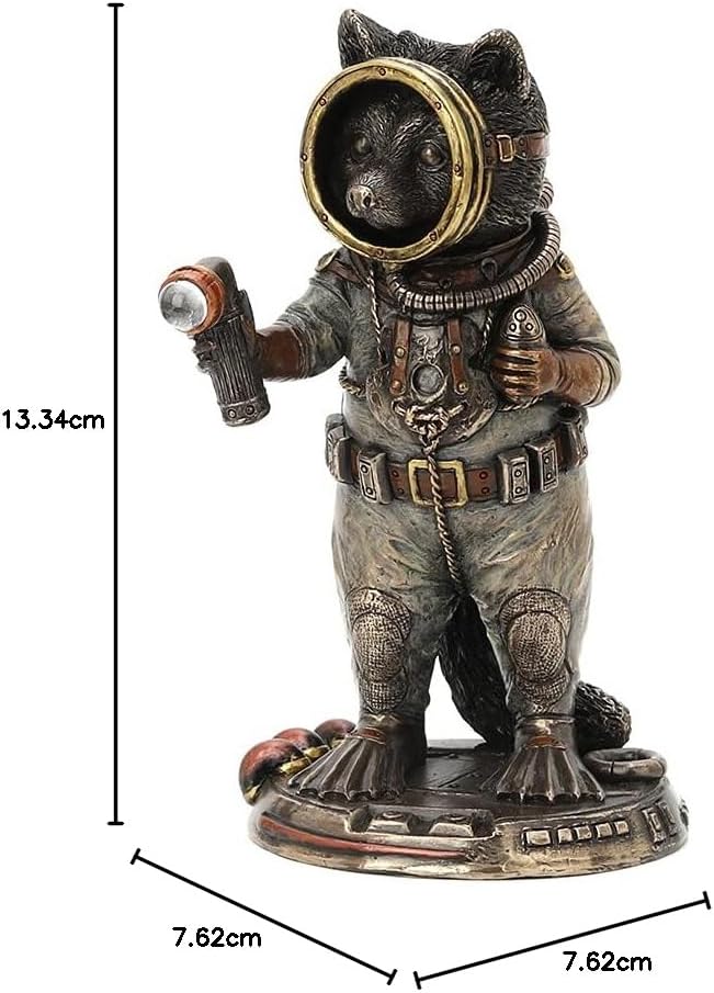 Veronese Design Bronze Finished Frogman Cadet Navy Diver Raccoon Statue