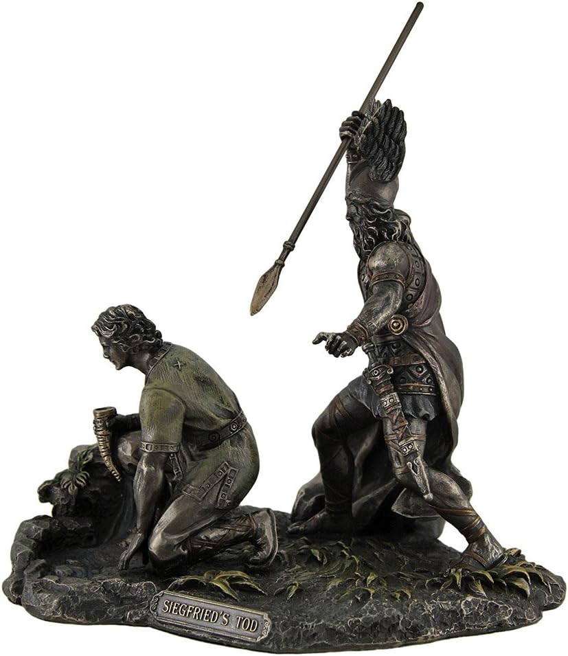 Veronese Design Nibelungenlied Siegfried's Tod Hagen Killing Siegfried Bronze Finish Statue