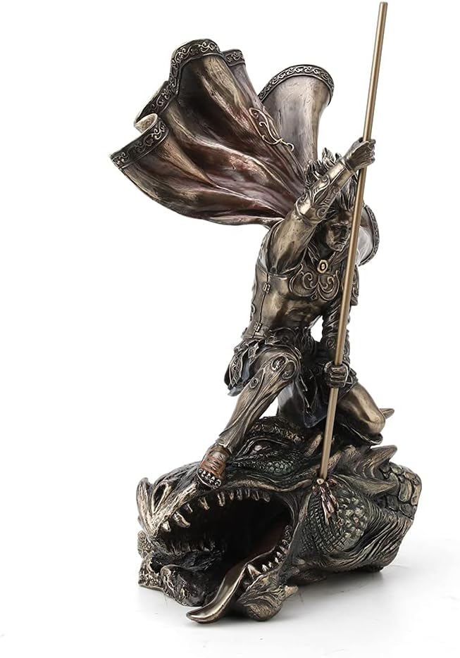 Veronese Design 11 3/8 Inch Tall The Dragon Slayer Fantasy Statue Cold Cast Bronzed Resin Home Decor Collectible