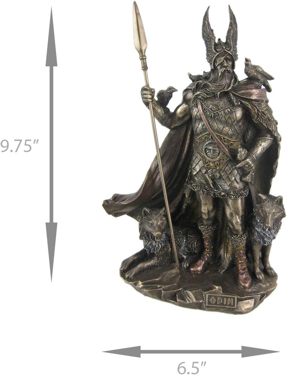 Unicorn Studios Norse God Odin Bronze Finish Statue Viking Pagan
