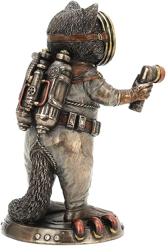 Veronese Design Bronze Finished Frogman Cadet Navy Diver Raccoon Statue