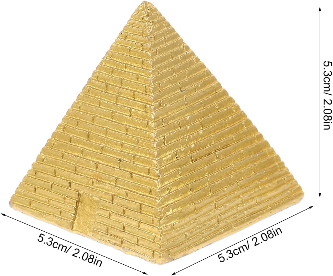 POPETPOP Resin Small Pyramid Model Egyptian Pyramid Mini Sculpture Decorative Figurine for Home Office Bookshelf Desk Display