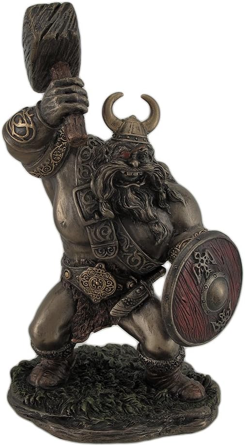 Veronese Comical Viking Warrior With Hammer Statue Figurine