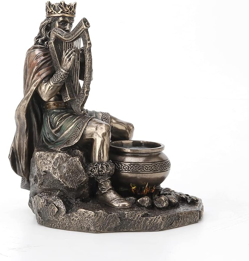 7 1/4" Tall Celtic God Dagda Druid King of Tuatha De Danann Cold Cast Bronzed Resin Sculpture