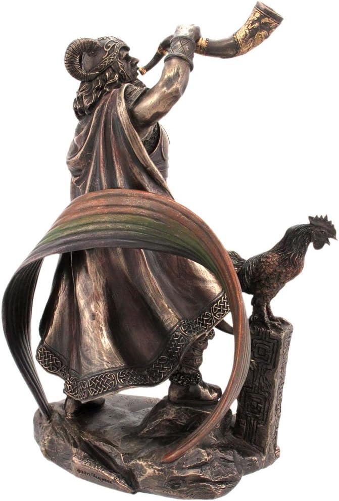 US 9.25 Inch Norse God - Heimdall Cold Cast Bronze Sculpture Figurine