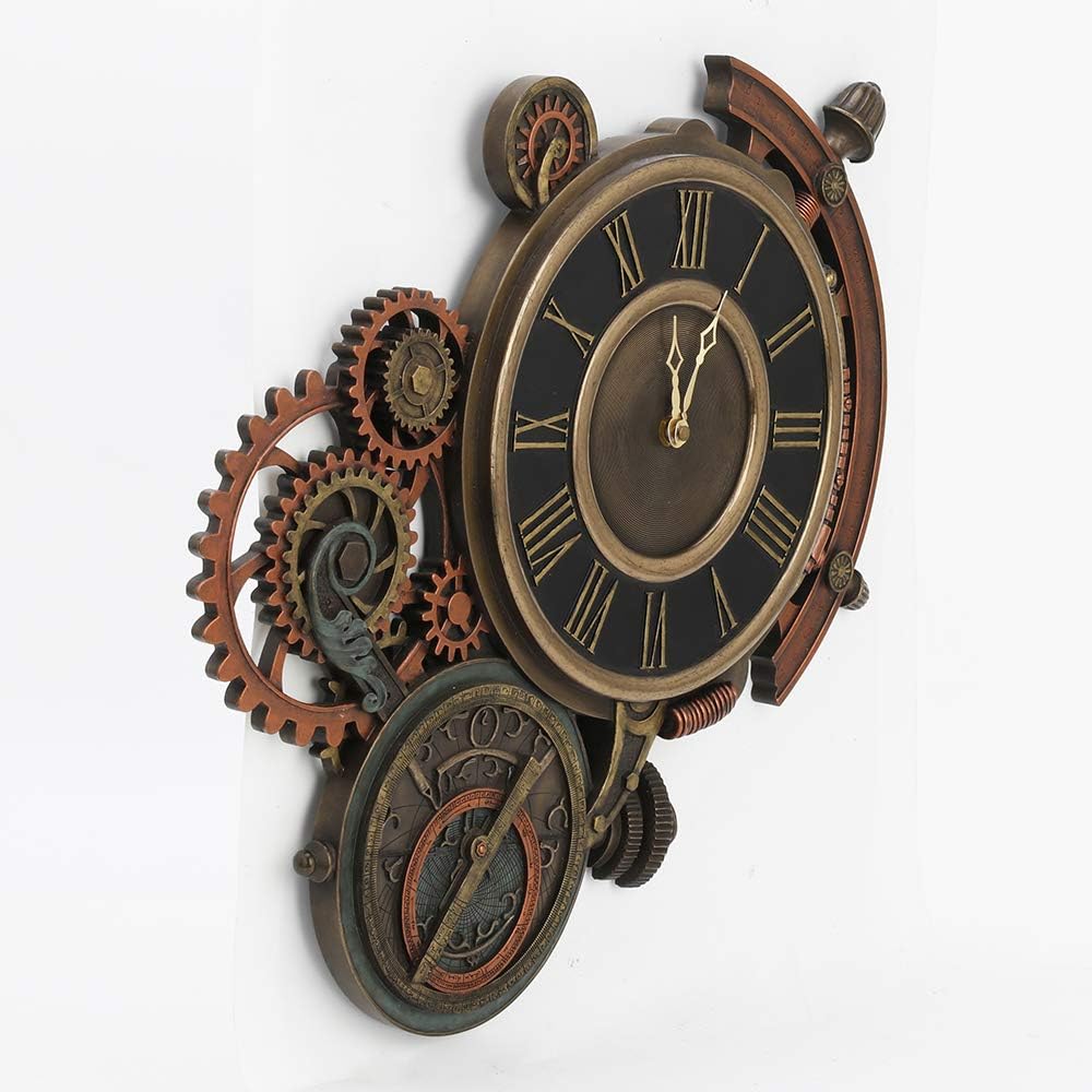 Veronese Design Zeckos Mechanical Steampunk Astrolabe Star Tracker Wall Clock 17 Inch