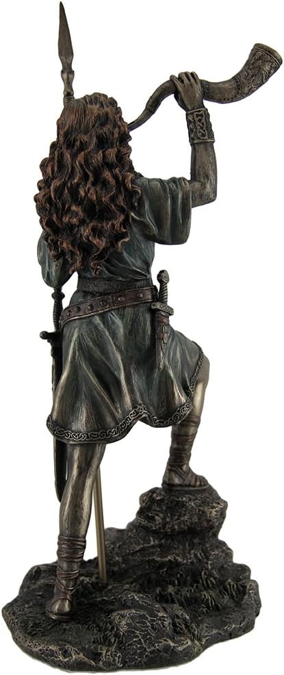Veronese Design Boudica Warrior Queen of Iceni Holding Spear Blowing Celtic Horn Statue