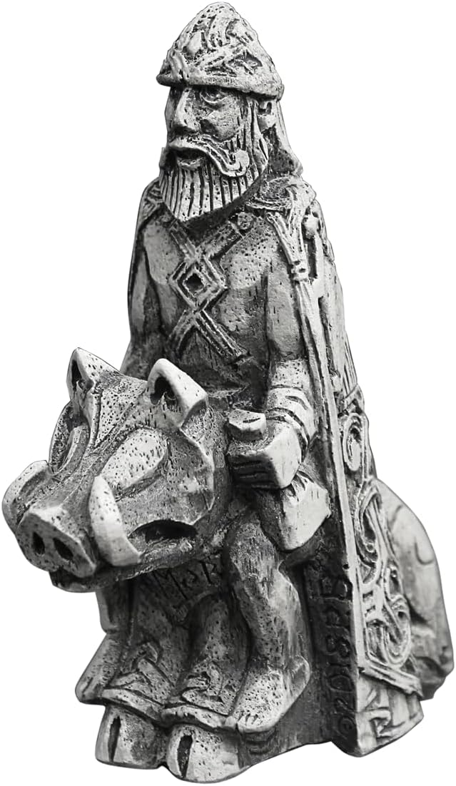Dryad Design Freyr Norse God of Harvest Figurine - Stone Finish