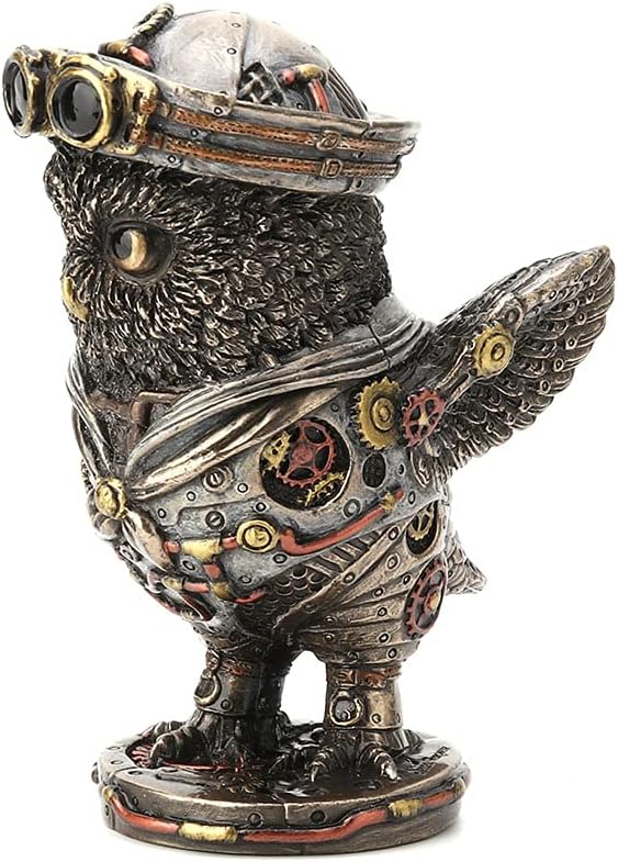 Veronese Design Bronze Finish Dixie Cup Steampunk Submarine Sailor Owl Statue