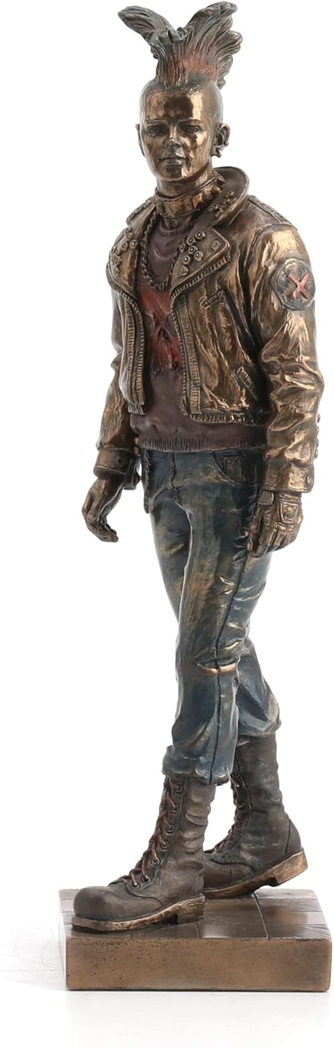 9.25 inch Punk Series Boy Walking Burnished Bronzehue Figurine