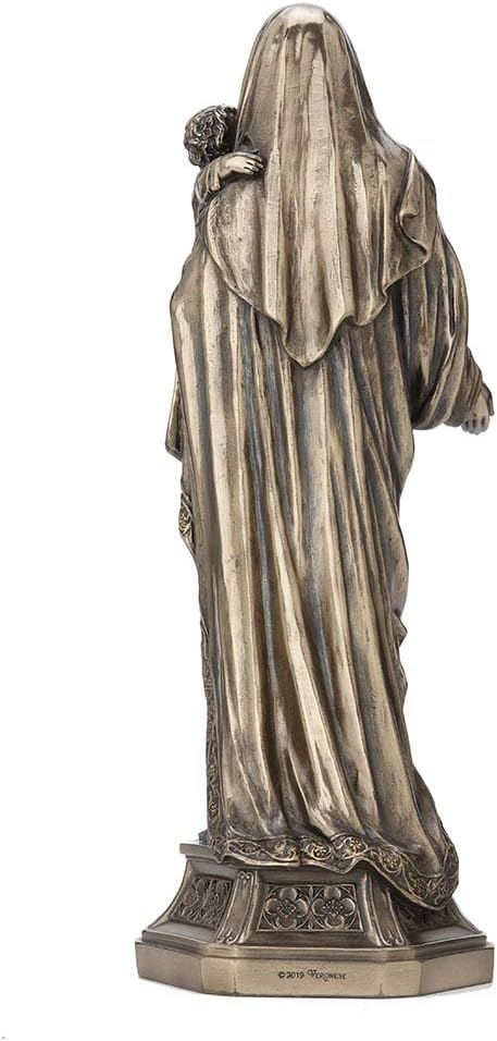 Veronese Design 11.5 Inch Holy Mother Mary Holding Infant Jesus Antique Bronze Finish Sculpture Religious Figurine