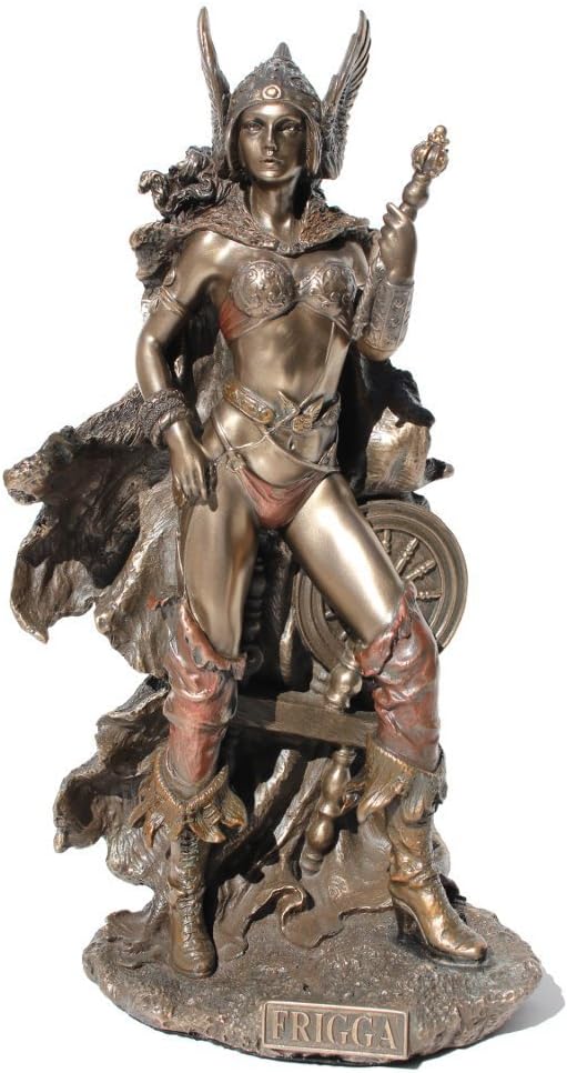 Frigga Norse Goddess of Love and Marriage Statue Figurine Cold Cast Bronze