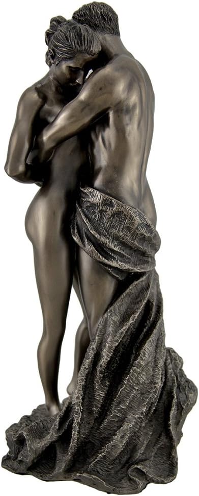 Veronese Design The Lovers Bronze Finished Loving Touching Couple Nude Statue