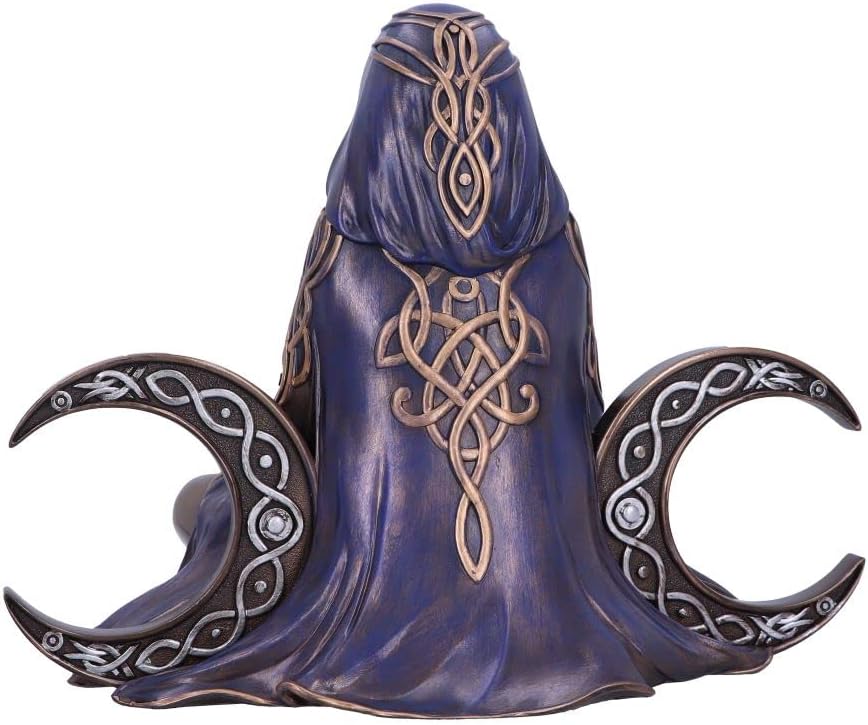 riple Moon Goddess Figurine, Bronze, 36cm, Beautifully Sculpted Design, Triple Moon Goddess Ornament