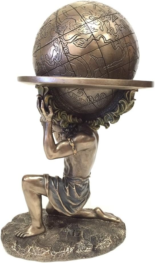 wu Bronze Greek Titan Atlas Carrying The World Statue