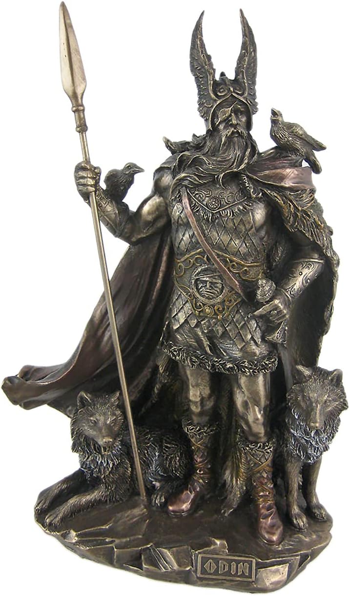 Unicorn Studios Norse God Odin Bronze Finish Statue Viking Pagan