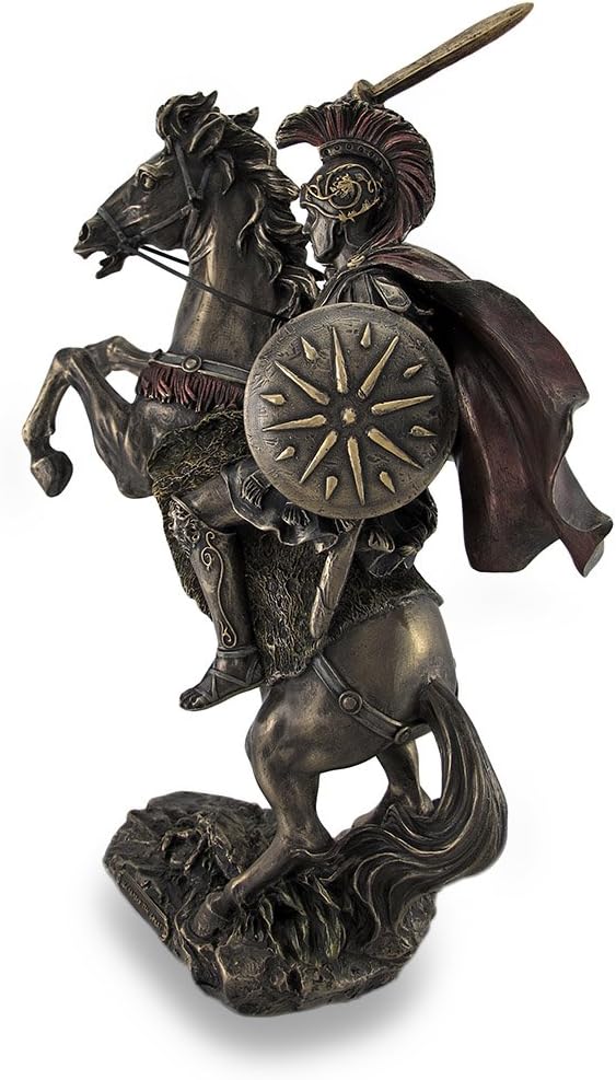 Alexander the Great Riding Bucephalus Bronzed Sculptural Statue