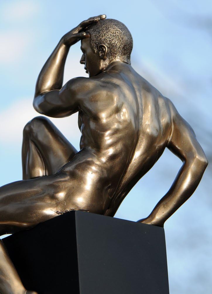 'Body talk Veronese "Nude Male Sculpture, Athlete, Bronzed To Take A Breath