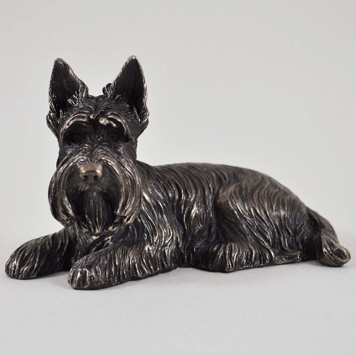Fiesta Studios Bronze Small Scottish Terrier Dog Statue Scottie Sculpture Ornament Home Decor H8cm