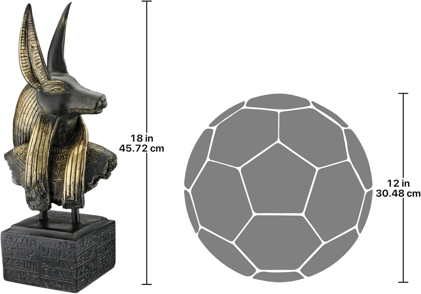 Anubis Egyptian God Bust Wall Plaque 14" Tall