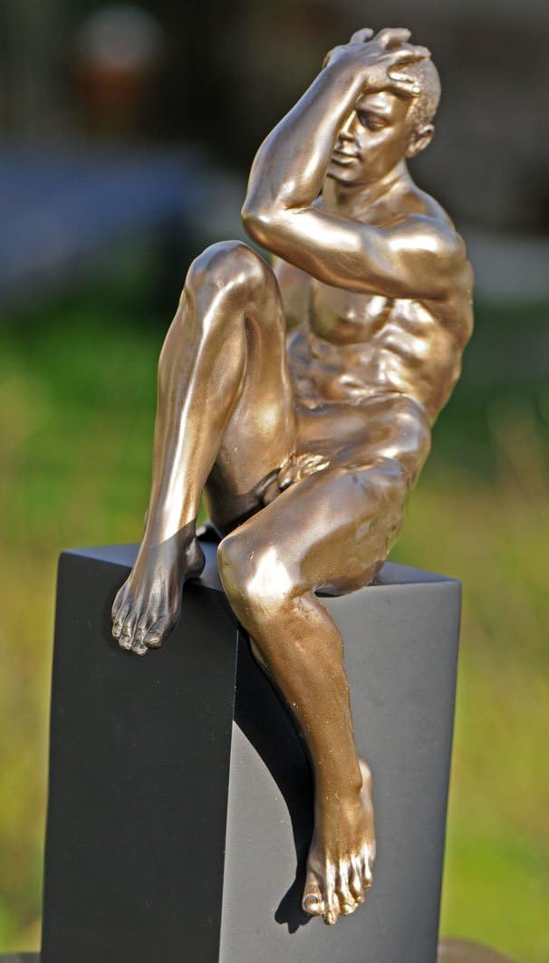 'Body talk Veronese "Nude Male Sculpture, Athlete, Bronzed To Take A Breath