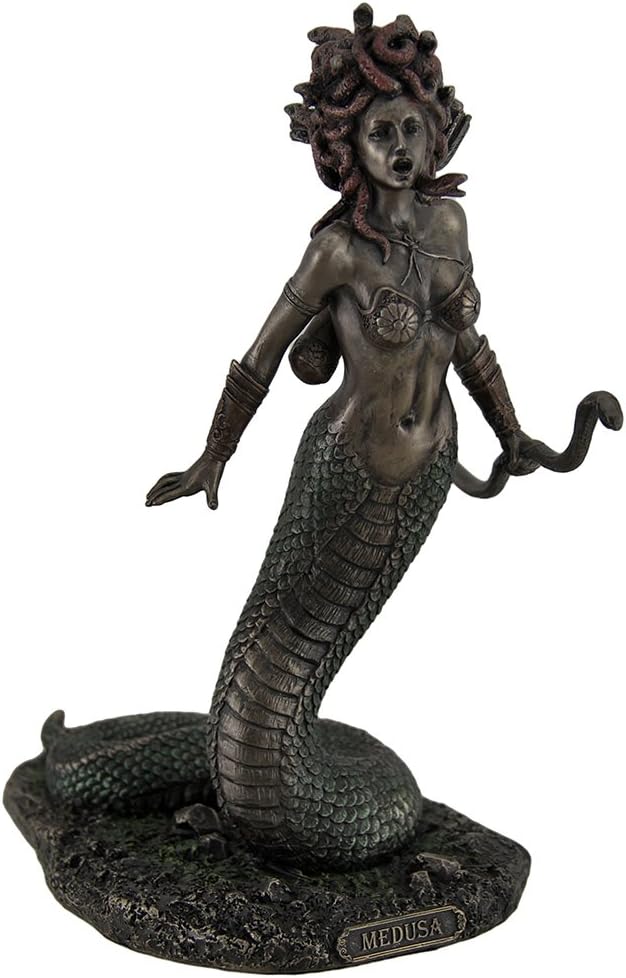 Zeckos Medusa Greek Gorgon Serpent Monster Standing Holding Bow Highly Detailed Statue