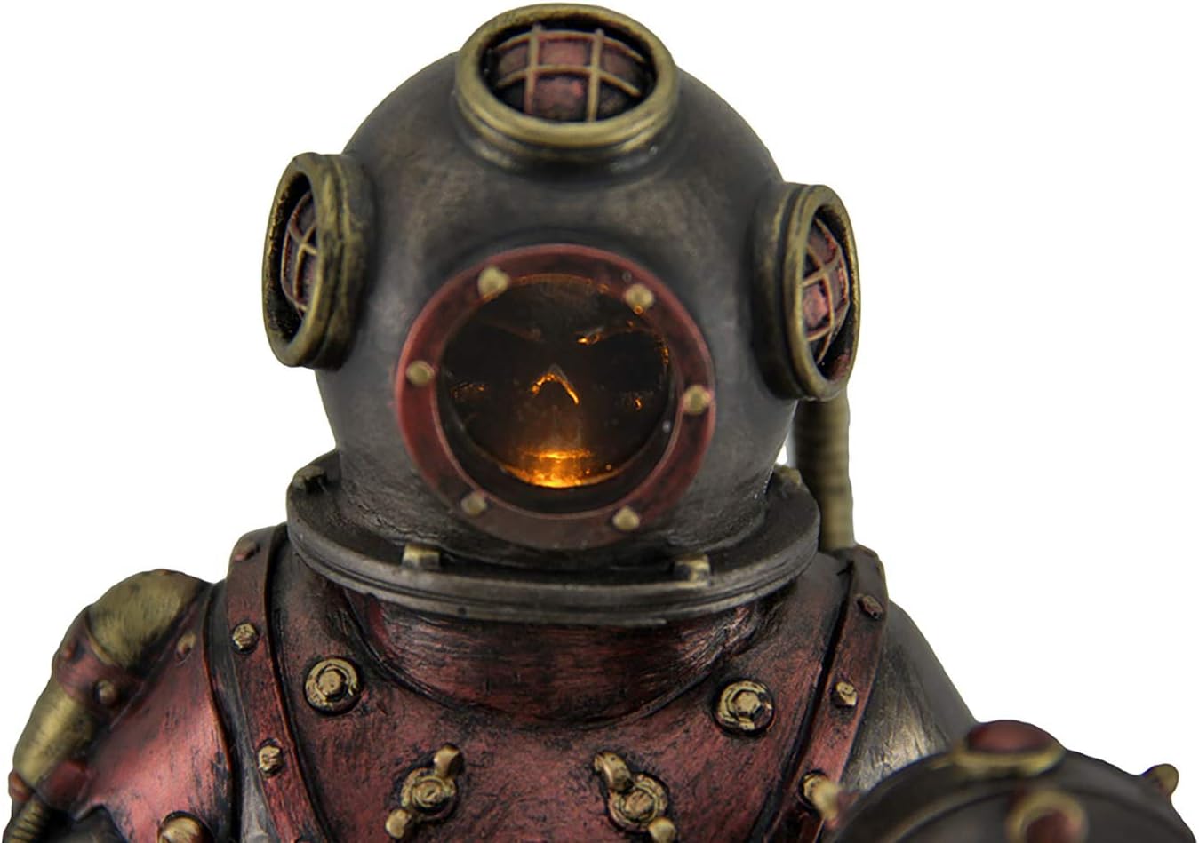Veronese Design Lighted Steampunk Skeleton In Diving Suit Statue