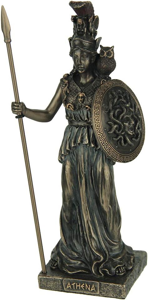 Veronese Design Athena Greek Goddess of Wisdom & War Bronze Finish Statue